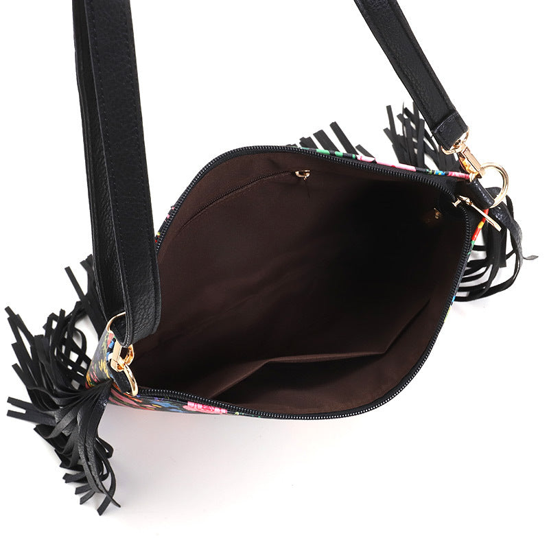 Wholesale PU Printed Tassel Bag
